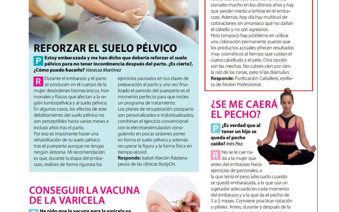 Purificación Caballero en la revista Embarazo Sano